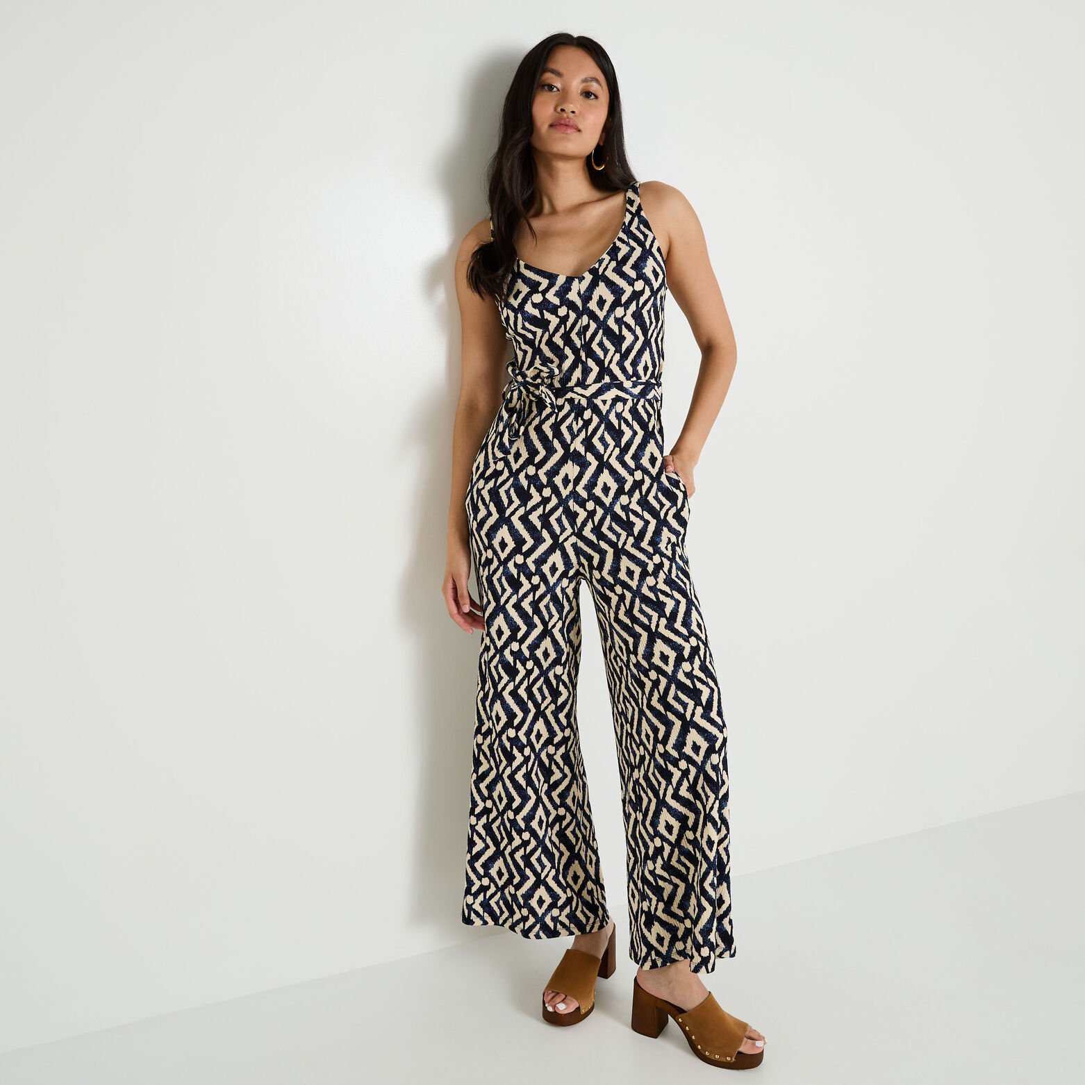 Combinaison en maille imprimée femme