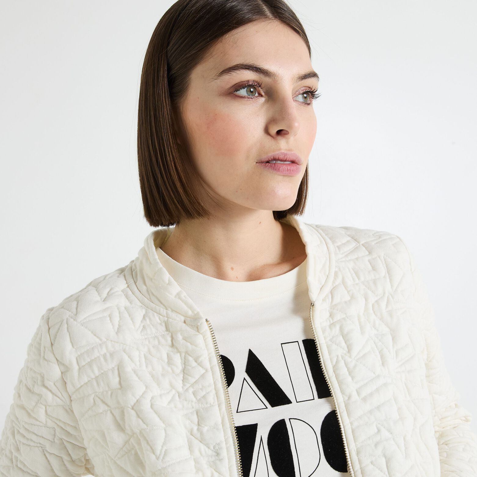 Bomber matelassé en maille femme