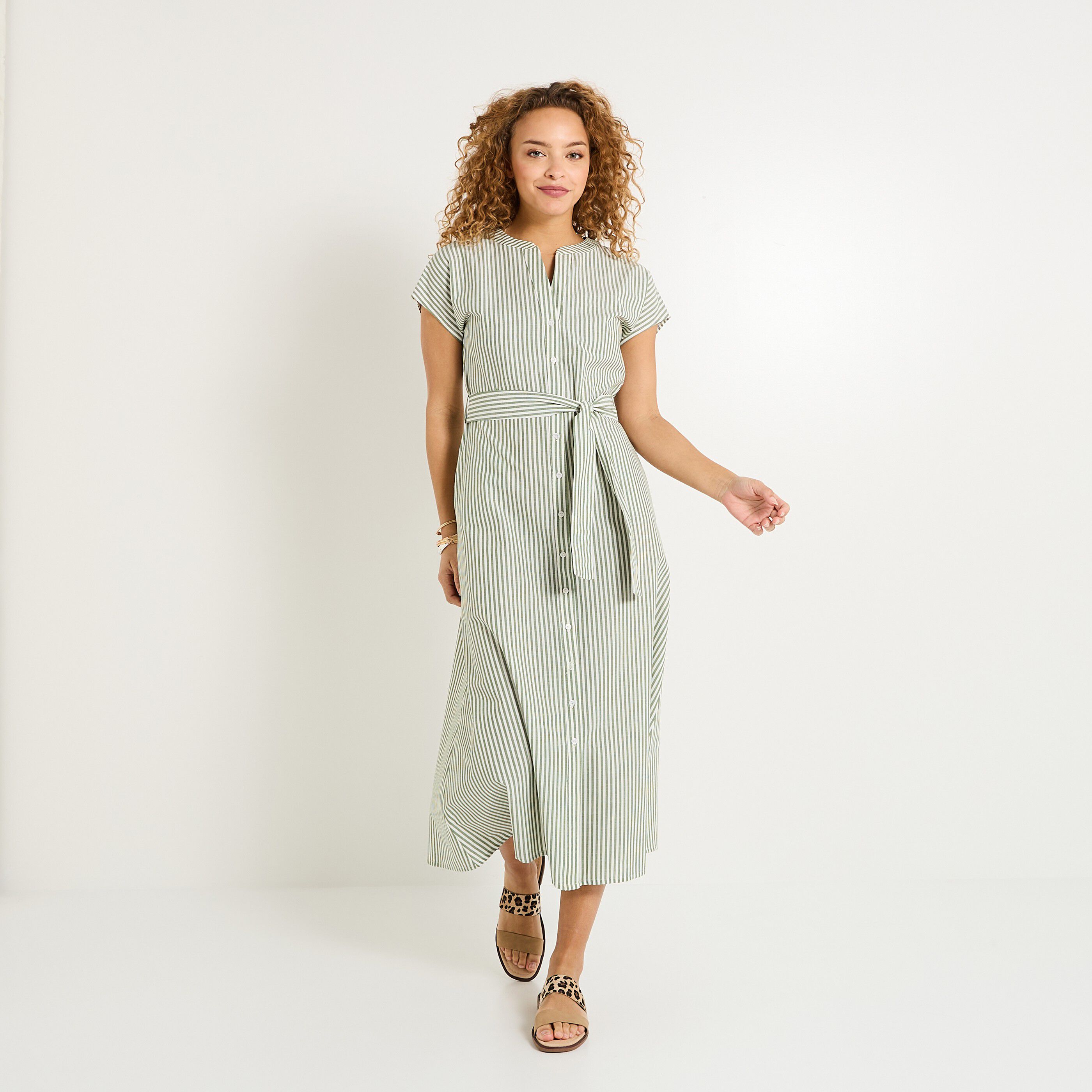 Robe longue ray&eacute;e femme