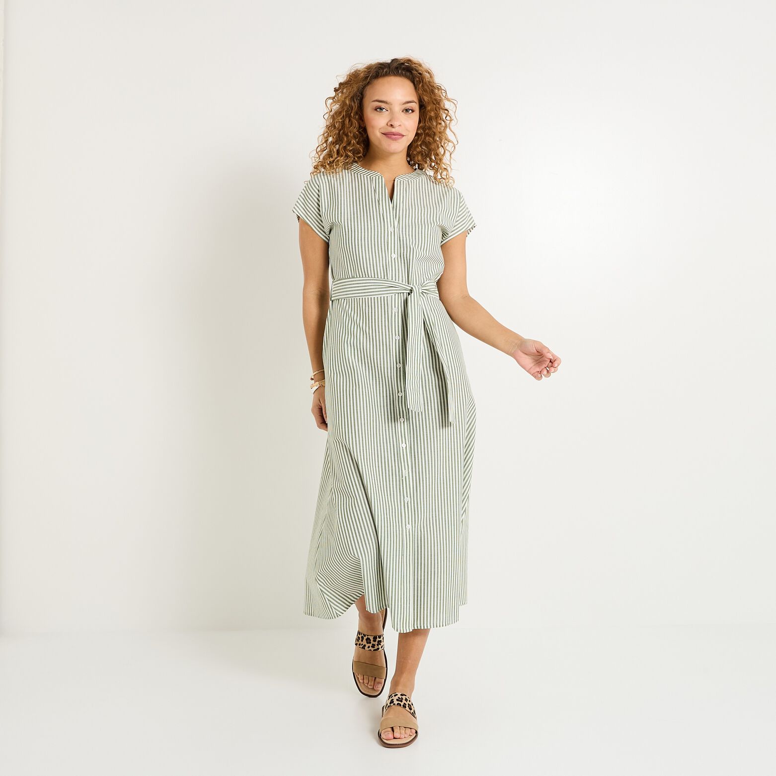Robe longue rayée femme