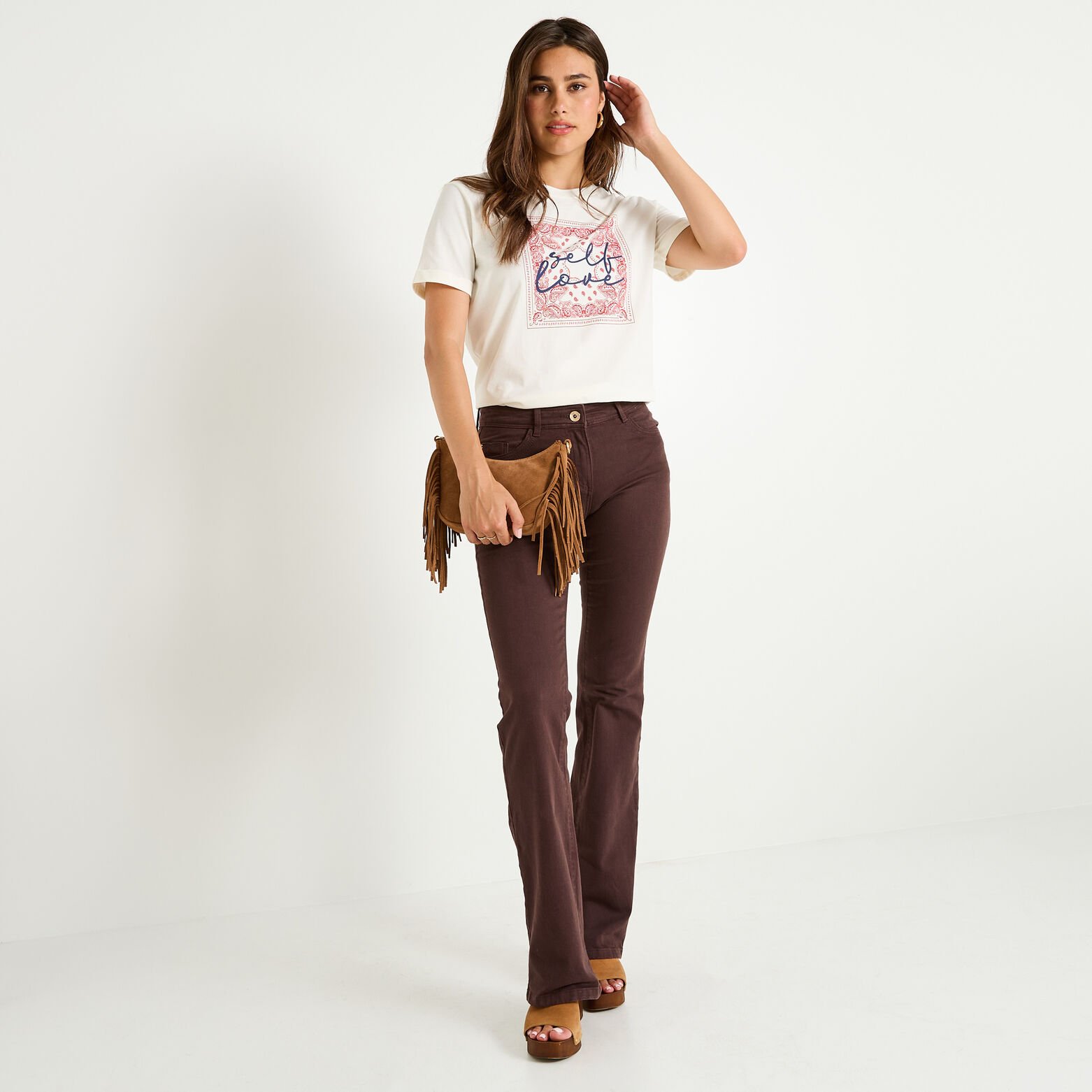 T-shirt graphique à col rond femme