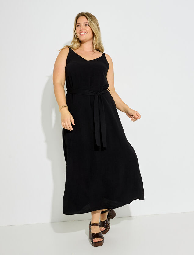 Robe longue unie infroissable