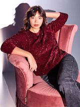 Top col rond femme