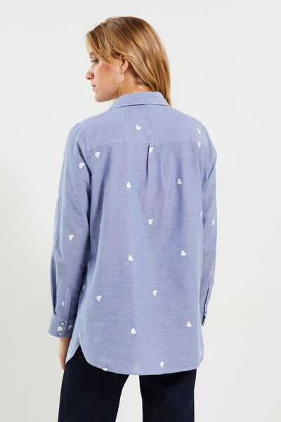 Chemise en chambray et motifs femme
