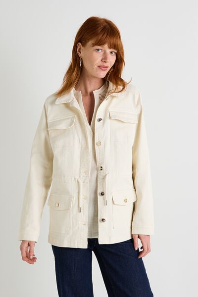 Veste saharienne denim femme