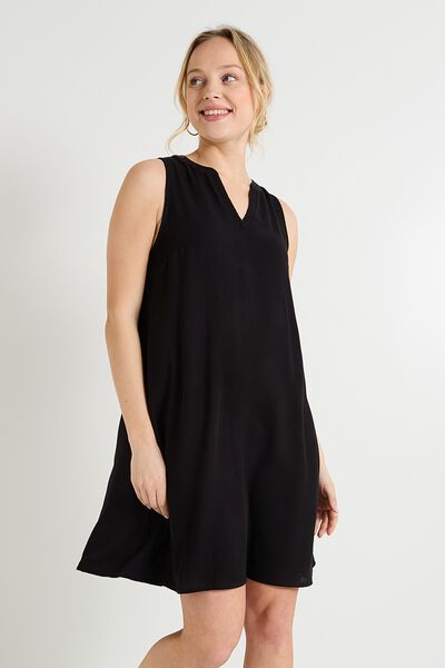 Robe courte en crépon femme