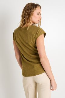 T-shirt col tunisien femme