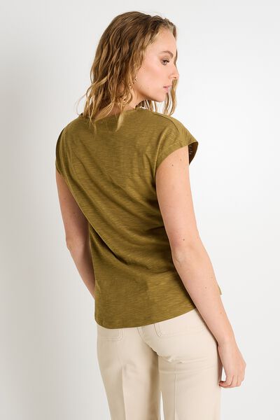 T-shirt col tunisien femme
