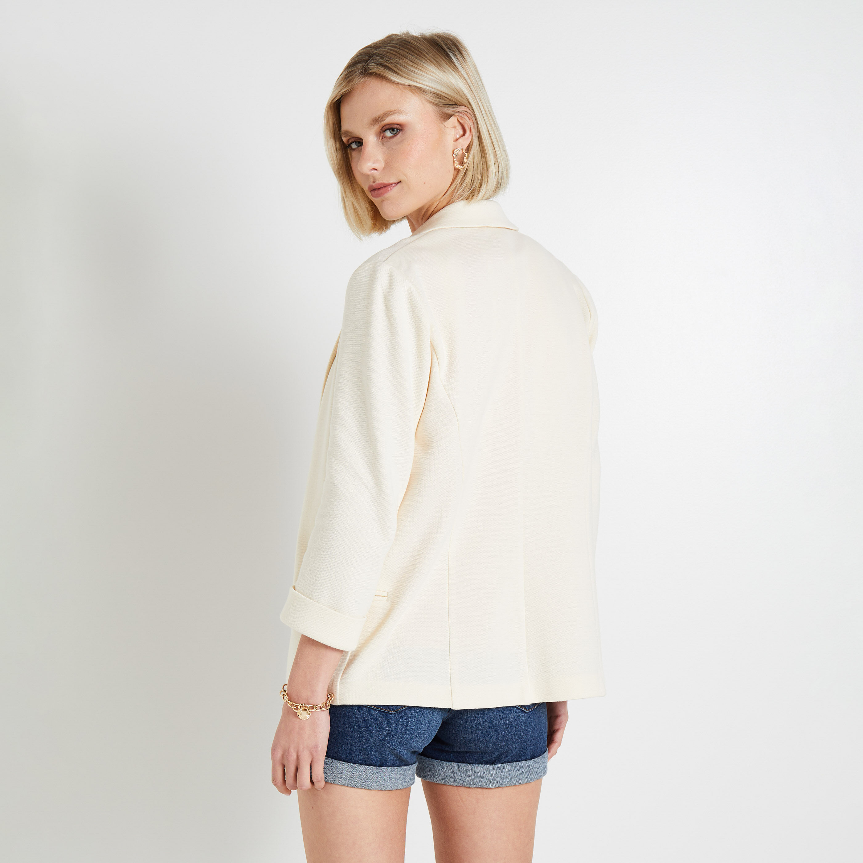 Veste blazer femme BLANC Graindemalice
