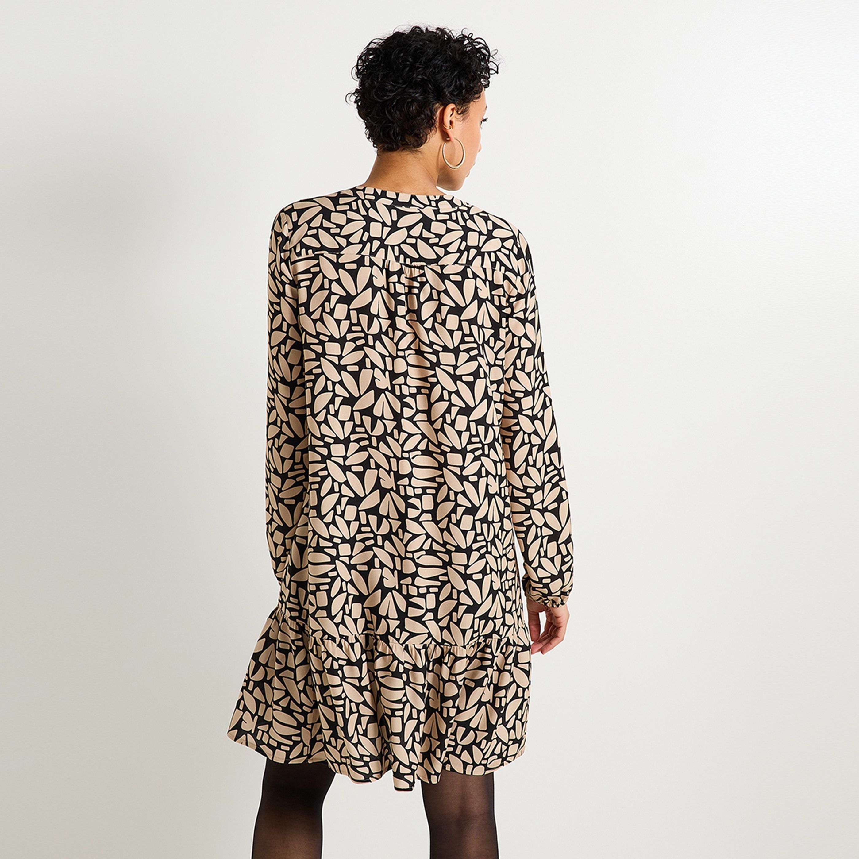 Robe imprim&eacute;e col V femme