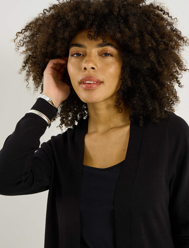 Gilet long uni femme