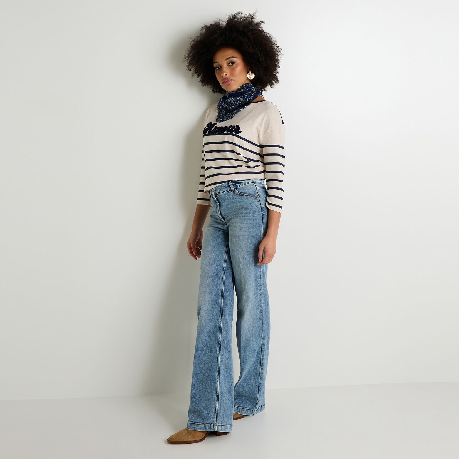 T-shirt col bateau femme