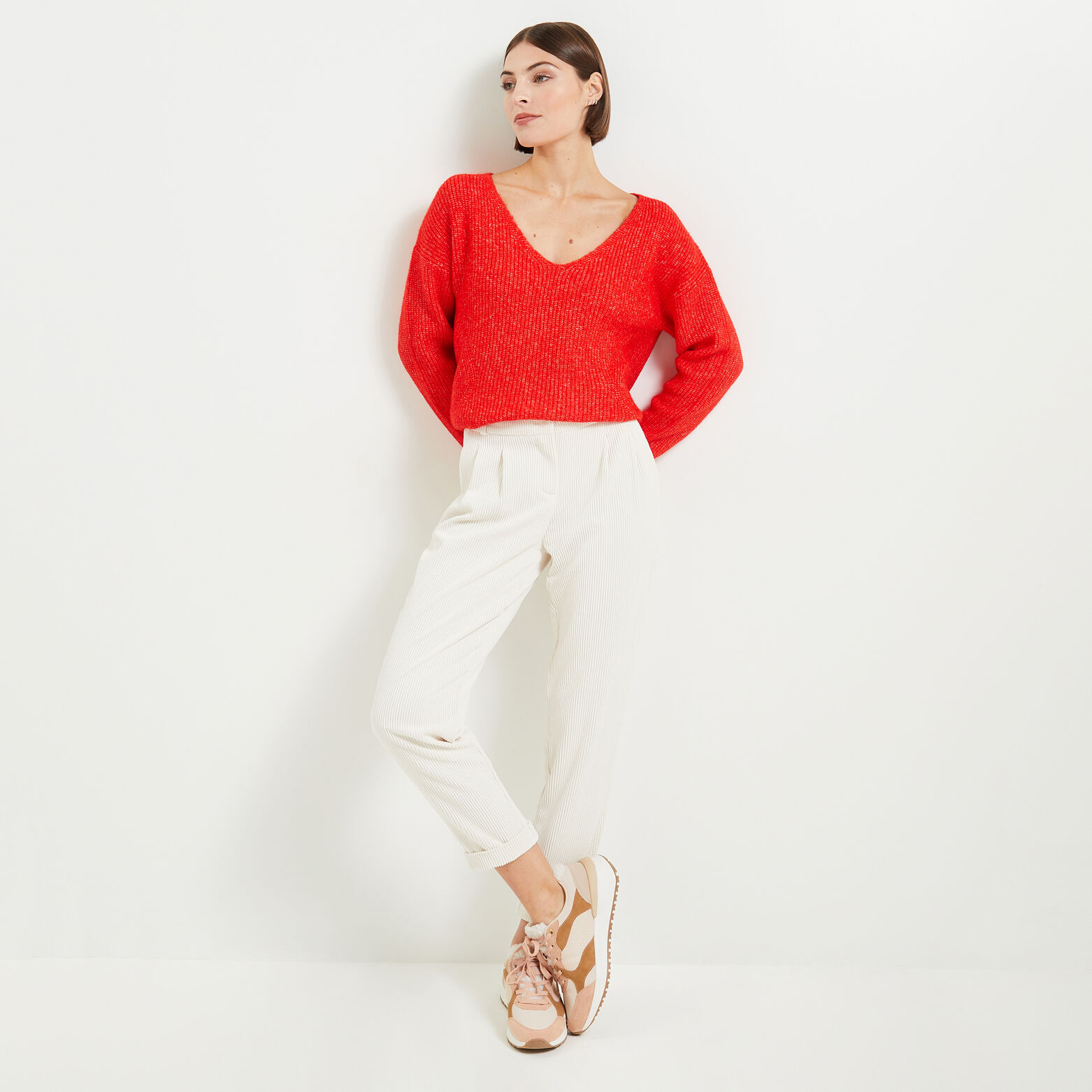 Pantalon velours cotelé femme