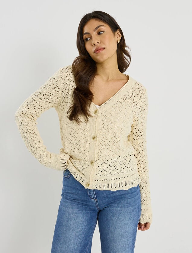 Gilet &agrave; boutons col V femme