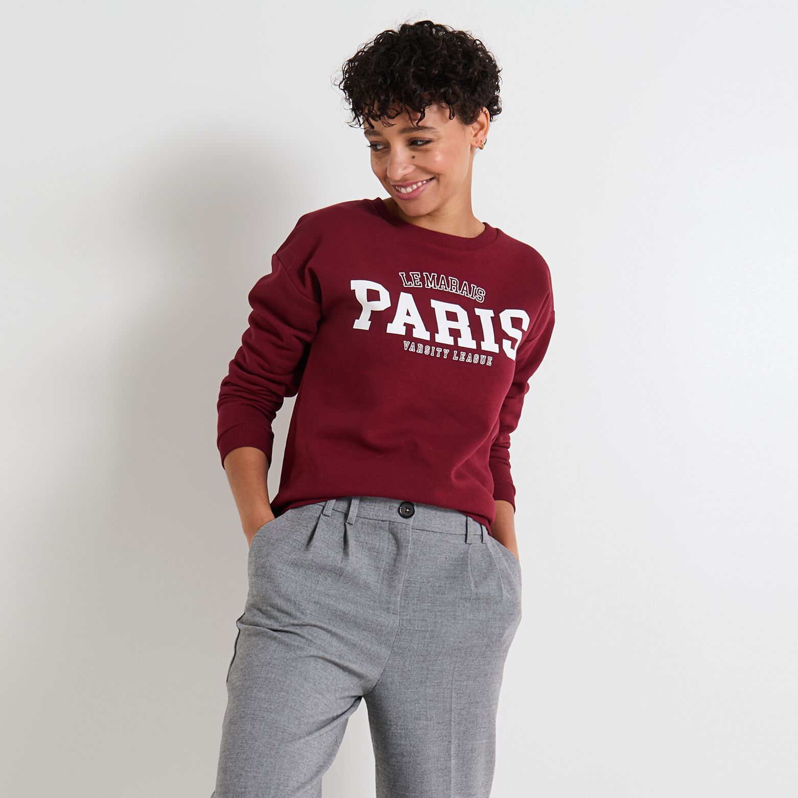 Sweat imprimé femme BORDEAUX Graindemalice