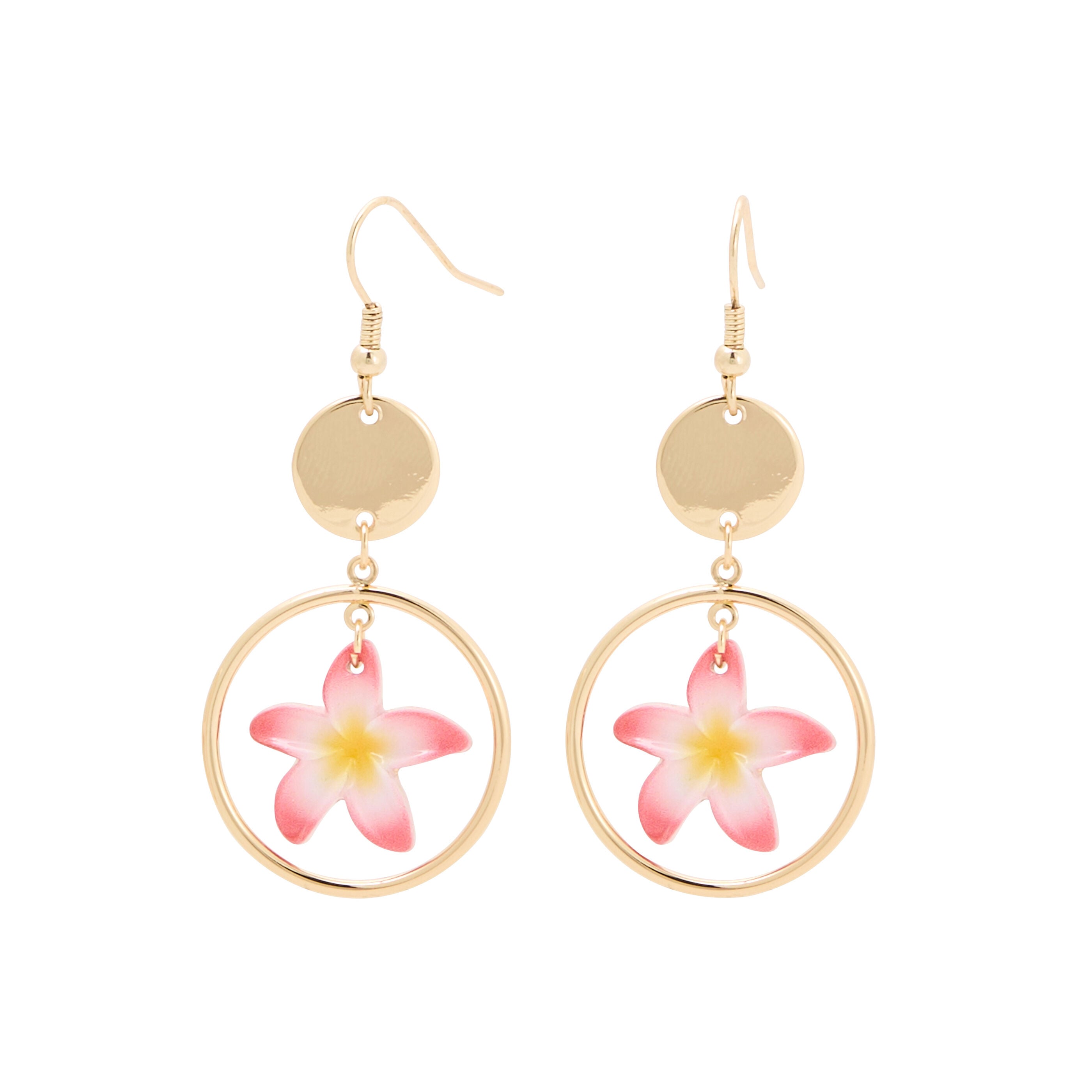 Boucles d&rsquo;oreilles pendantes fleur femme