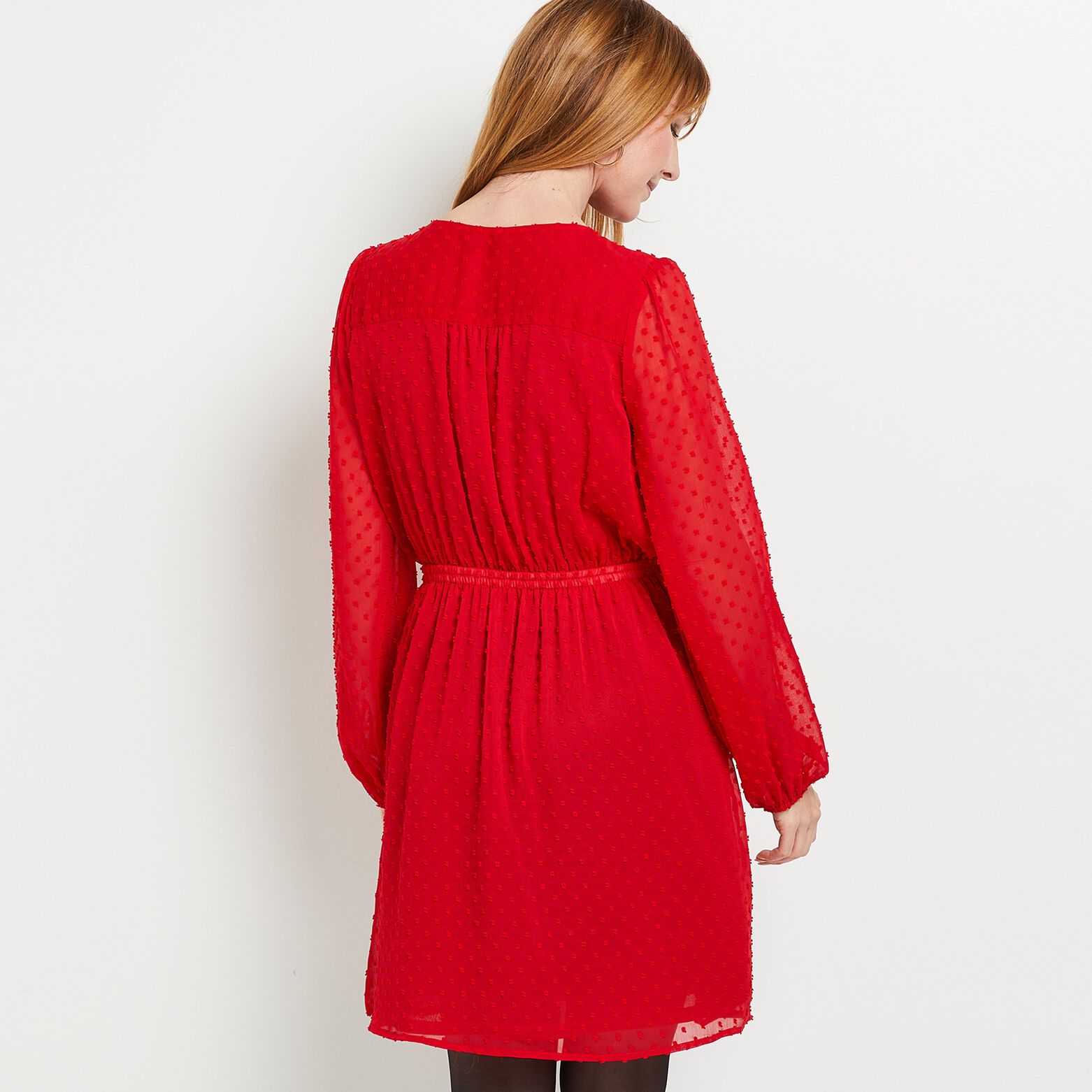 Robe plumetis rouge