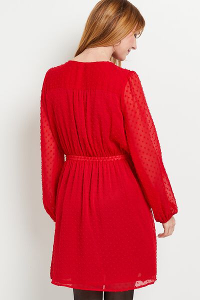 Robe plumetis rouge