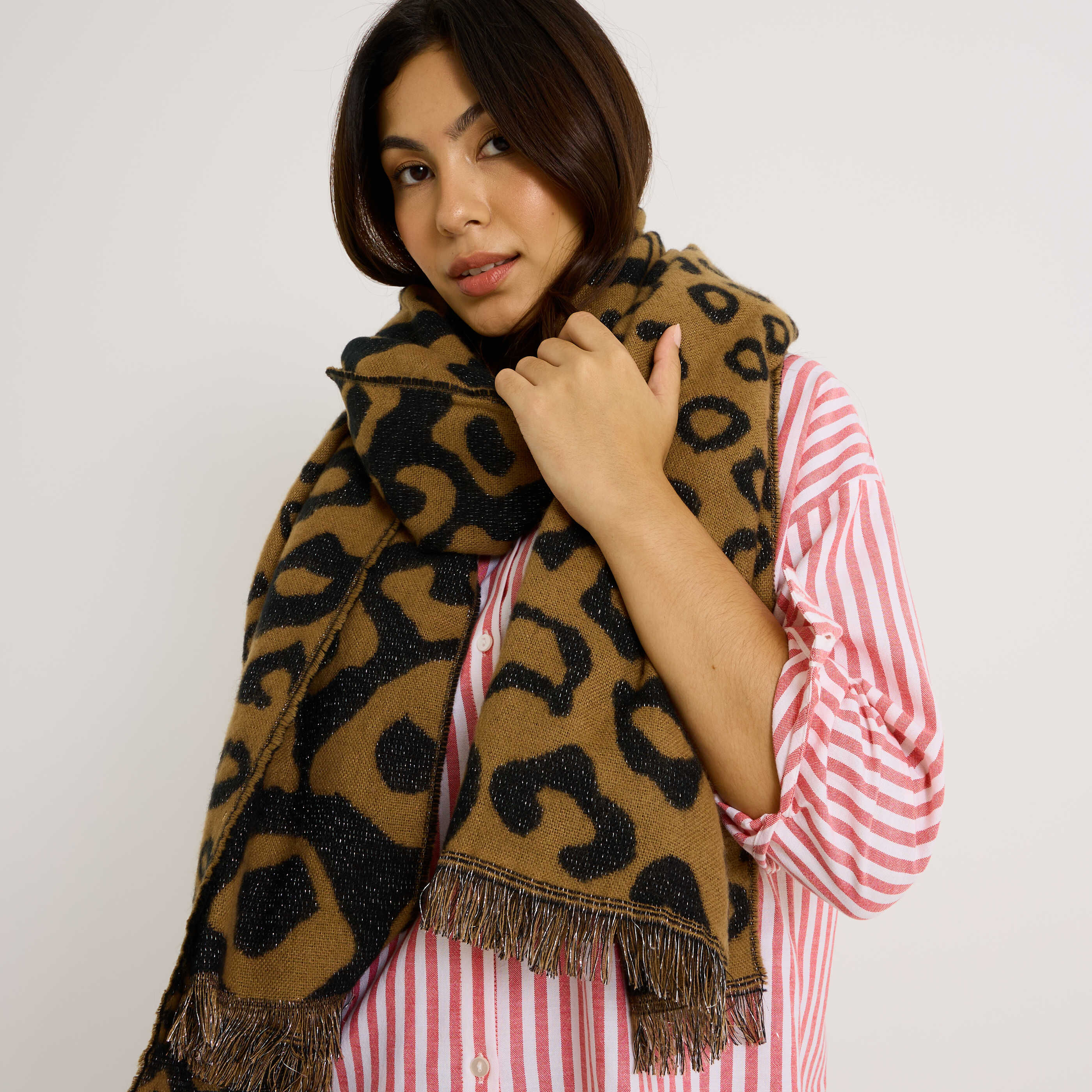 &Eacute;charpe imprim&eacute; l&eacute;opard femme