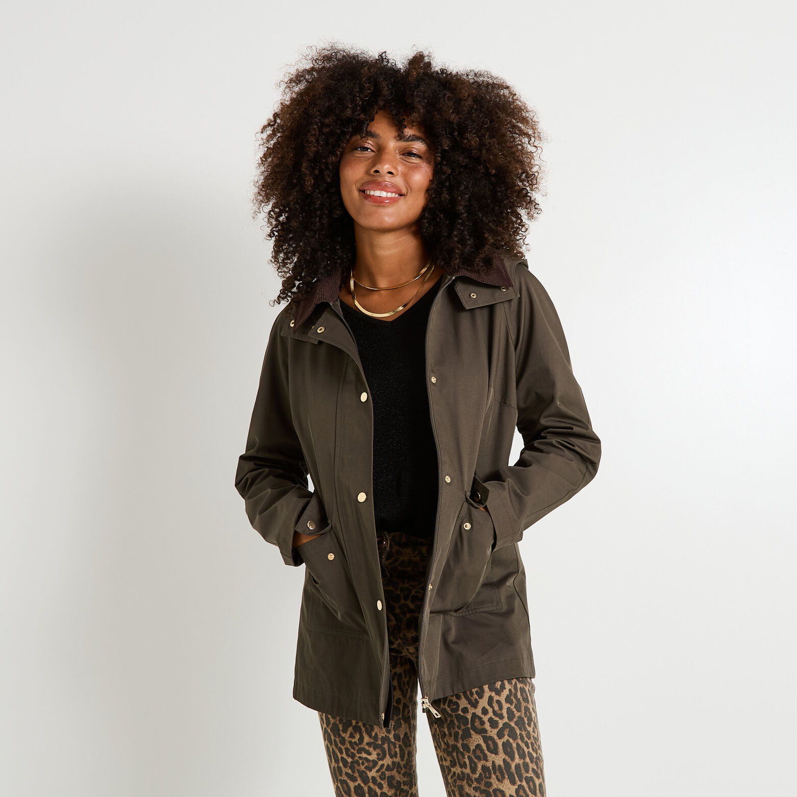 Manteau déperlant capuche amovible femme