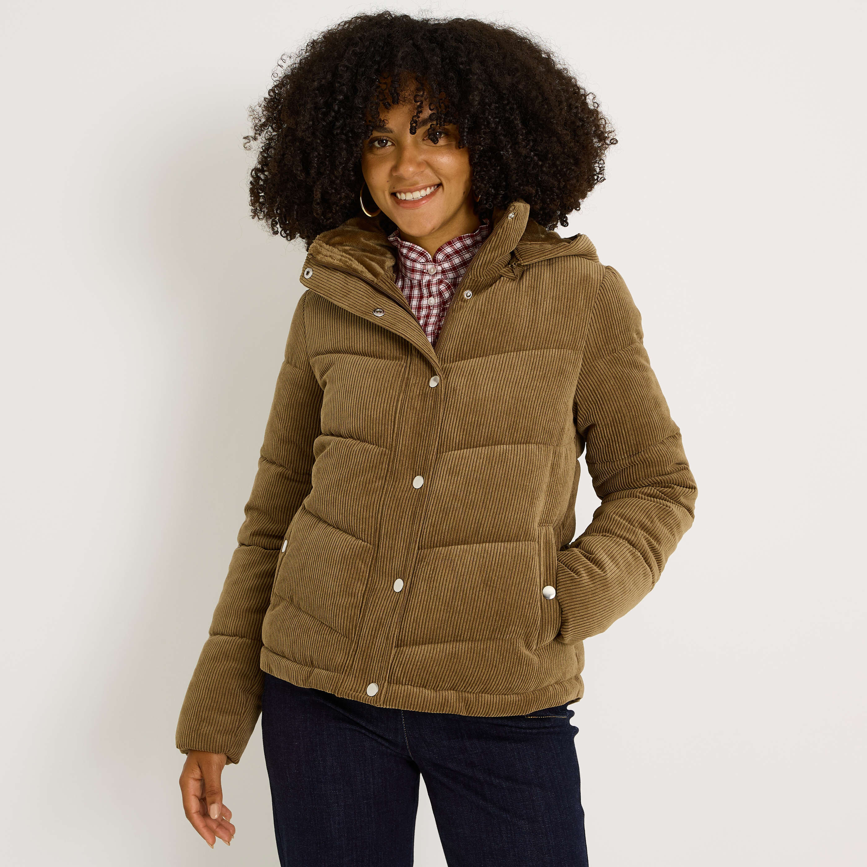 Doudoune en velours femme