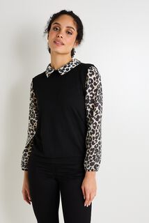 T-shirt col chemise femme