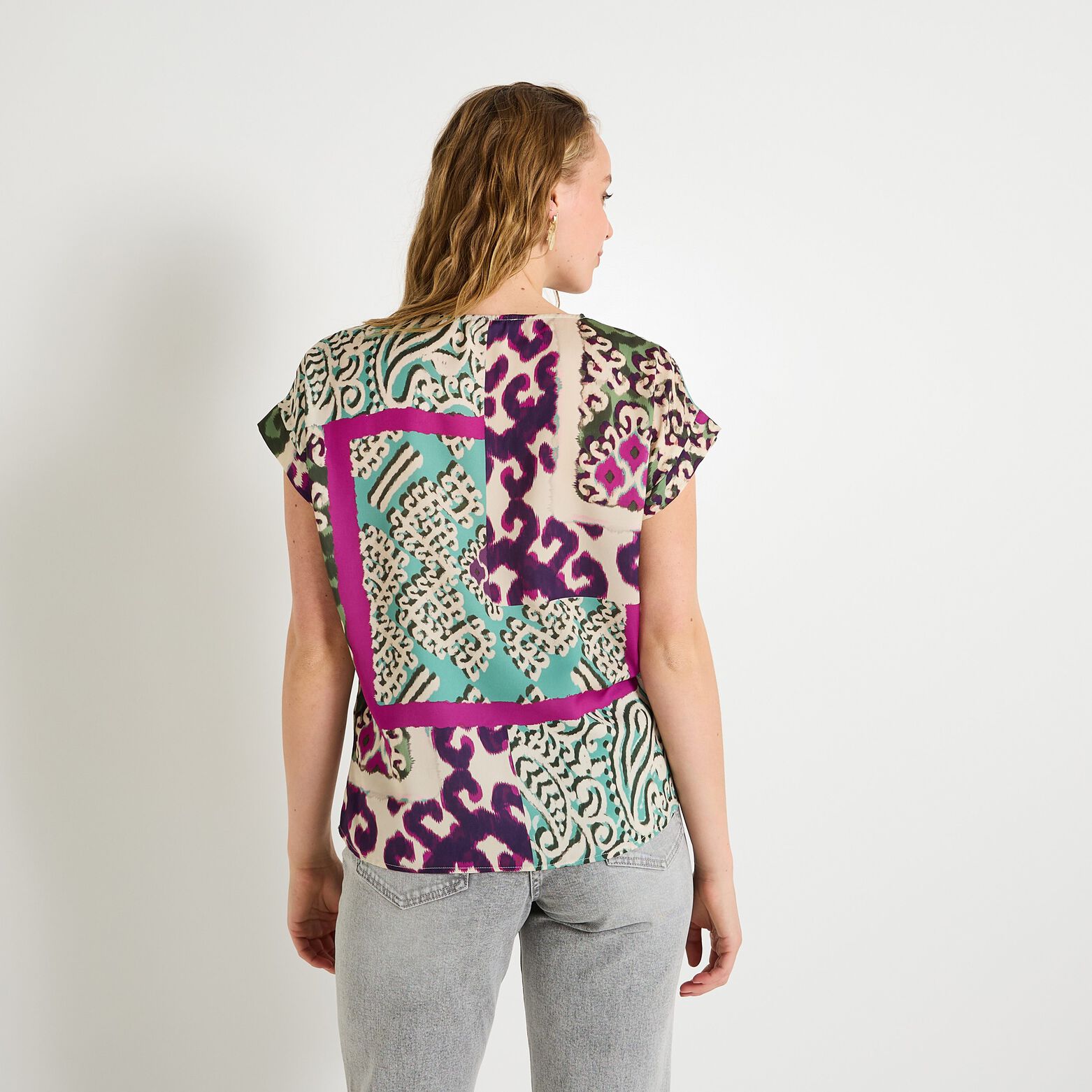 Blouse col rond femme
