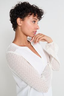 Chemise col V femme