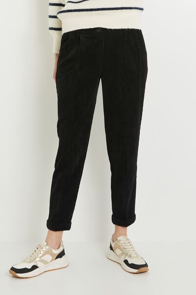 Pantalon velours à pinces femme