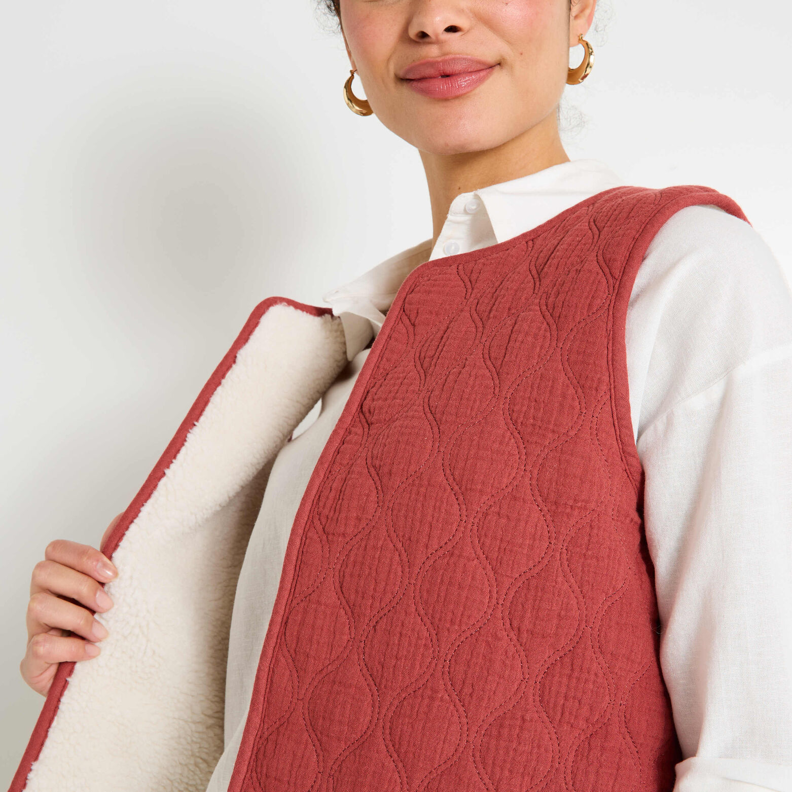 Gilet sans manches réversible femme