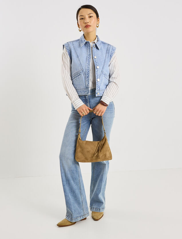 Veste sans manches en jean femme