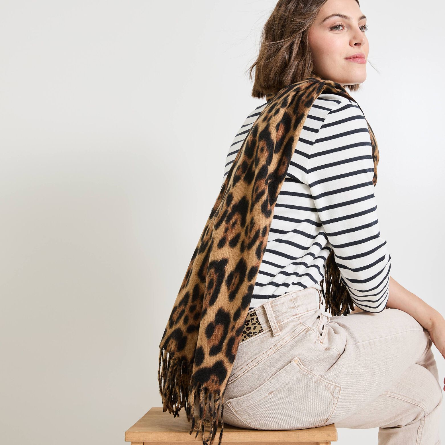 Echarpe léopard femme