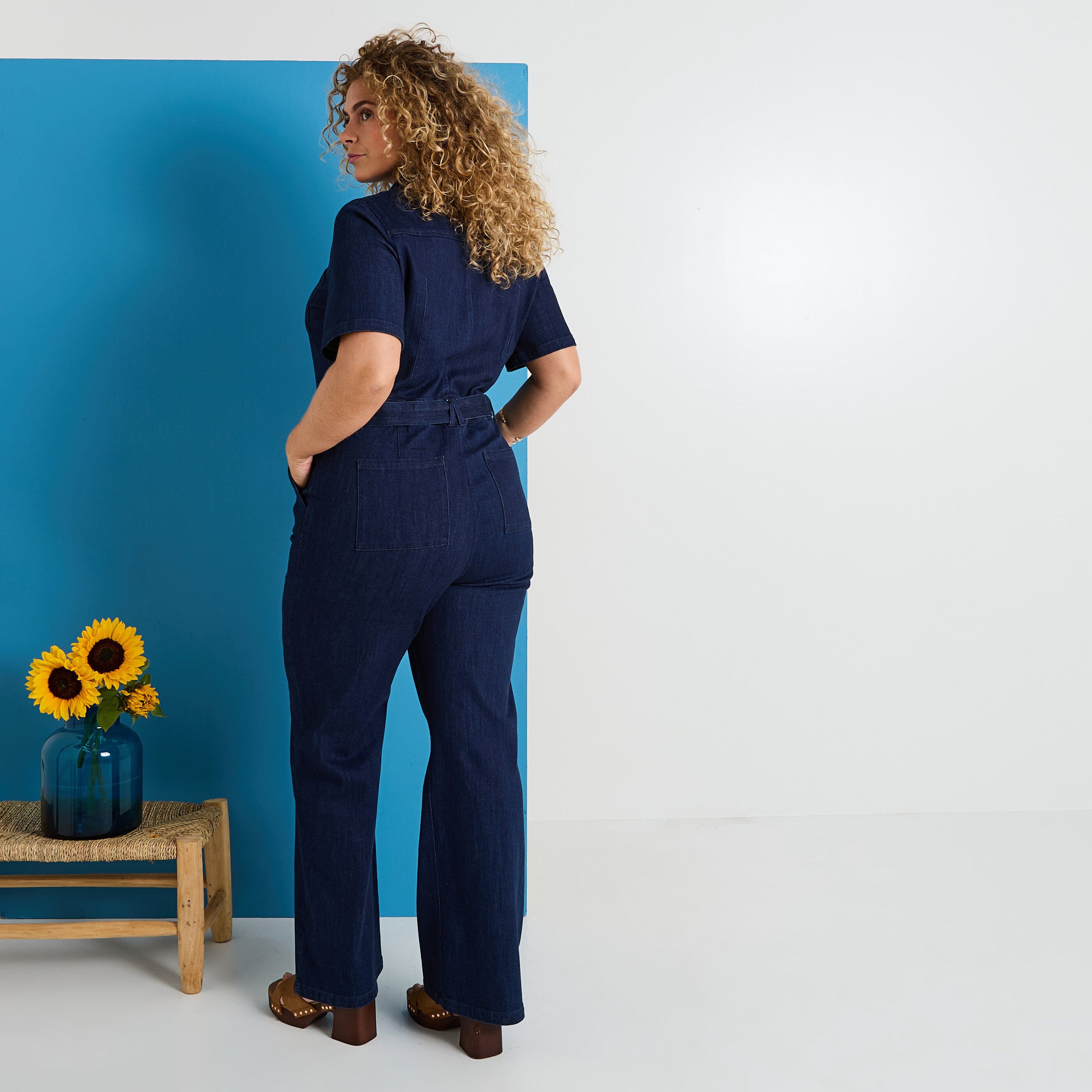 Combinaison longue en denim femme