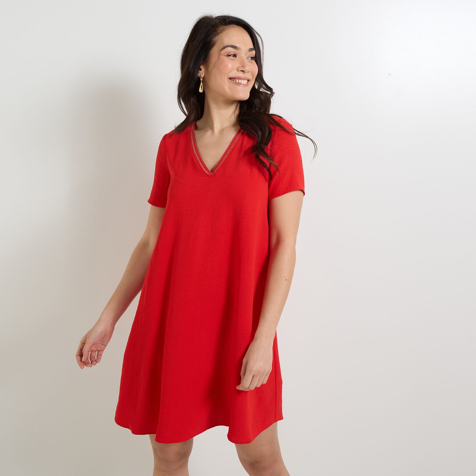 Robe col V femme