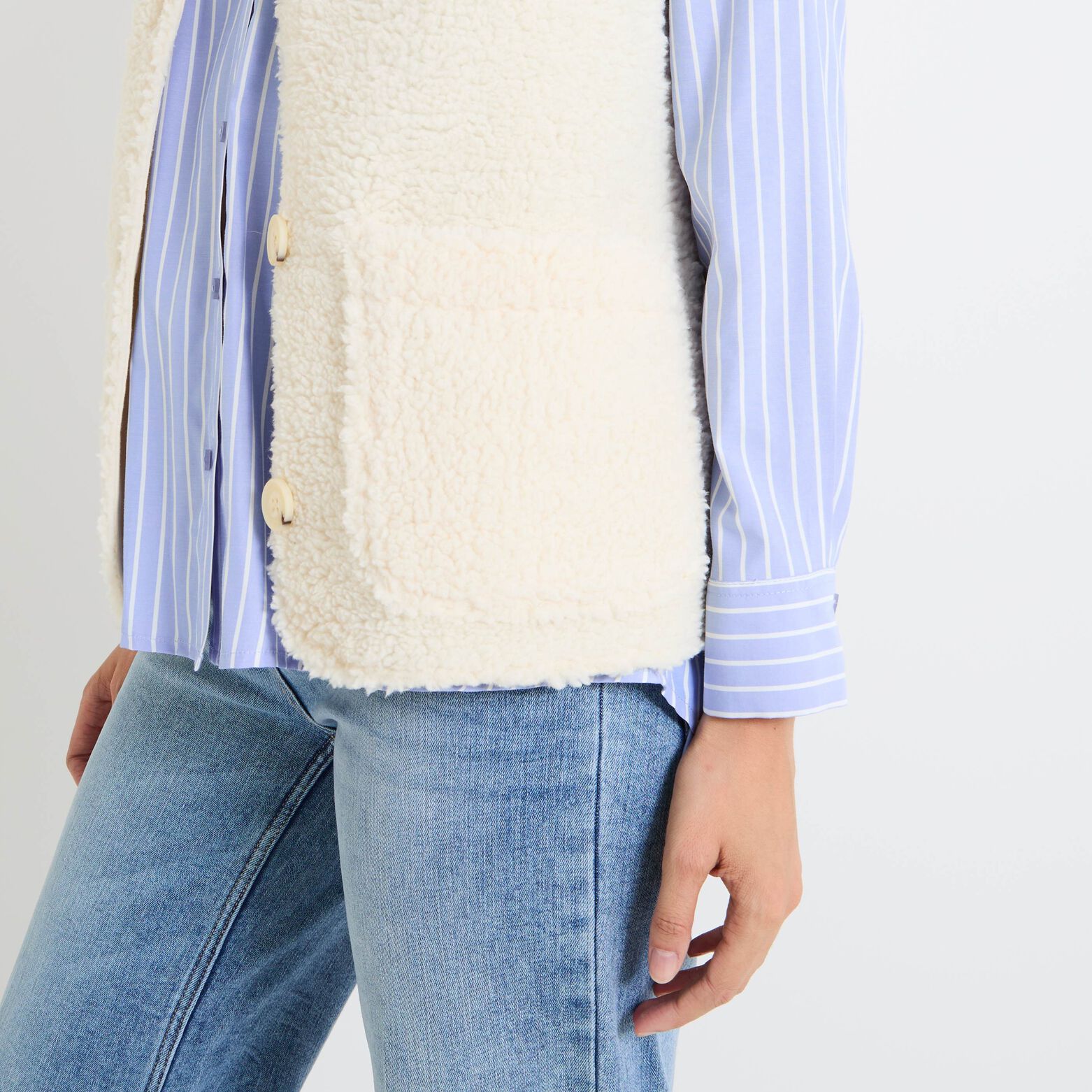 Gilet moumoute sans manche femme