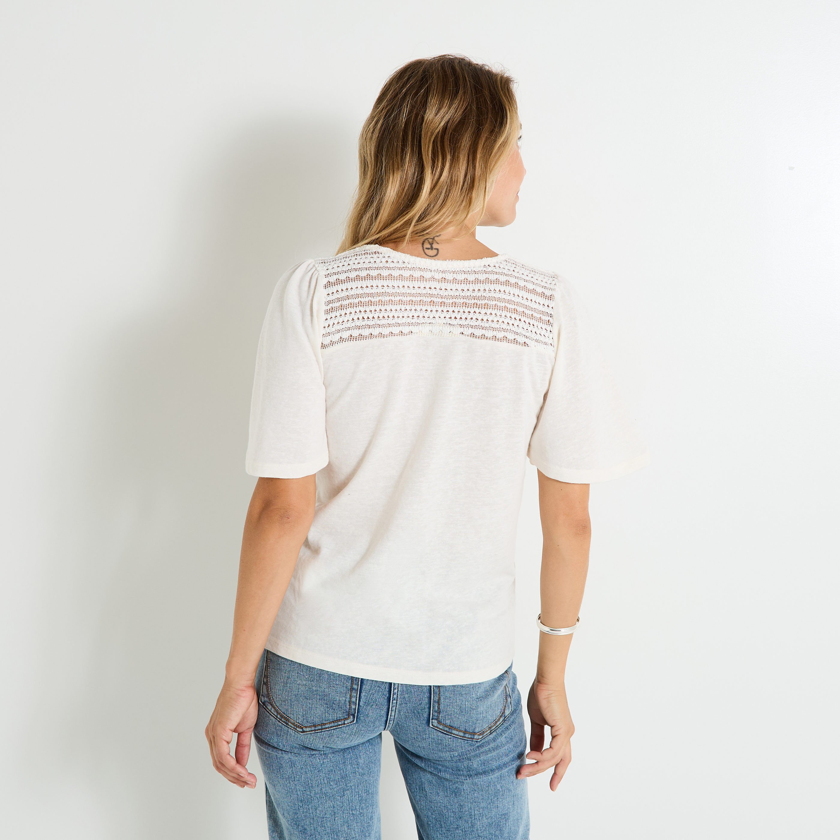 T-shirt manches volant&eacute;es femme