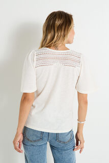T-shirt manches volantées femme