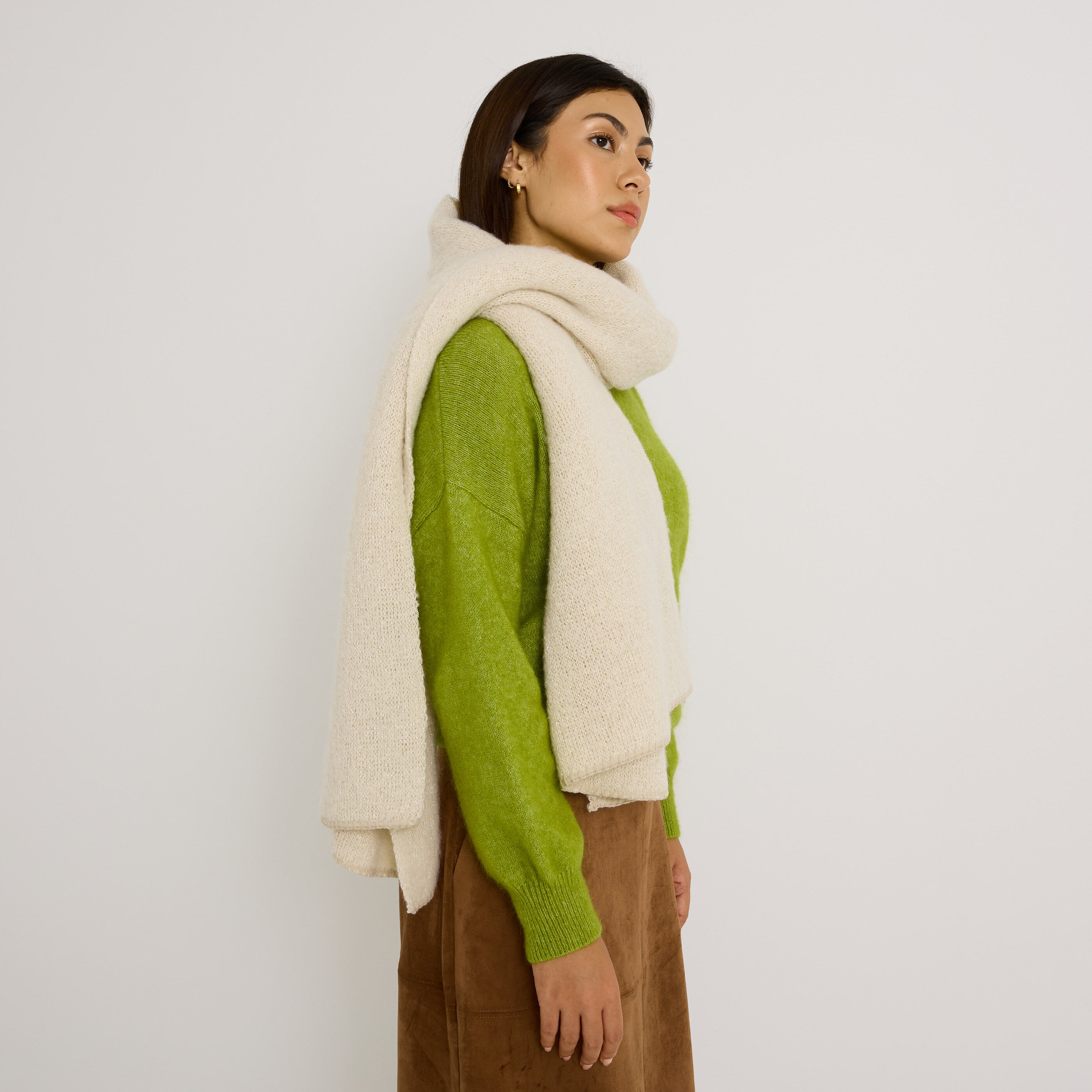 Echarpe unie brillante femme