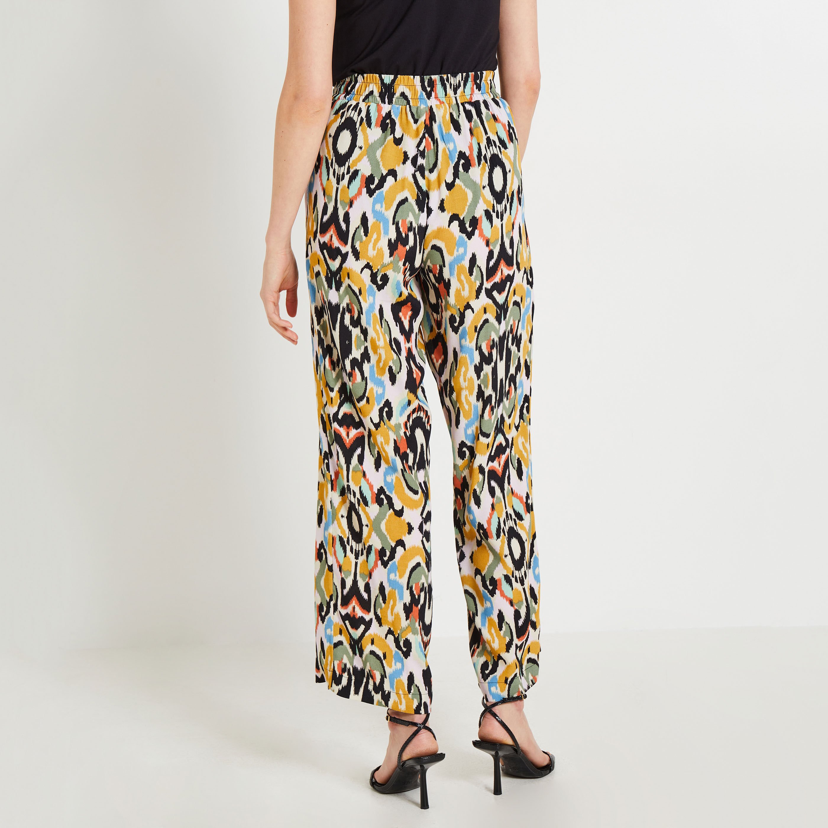 Pantalon fluide imprim&eacute; femme