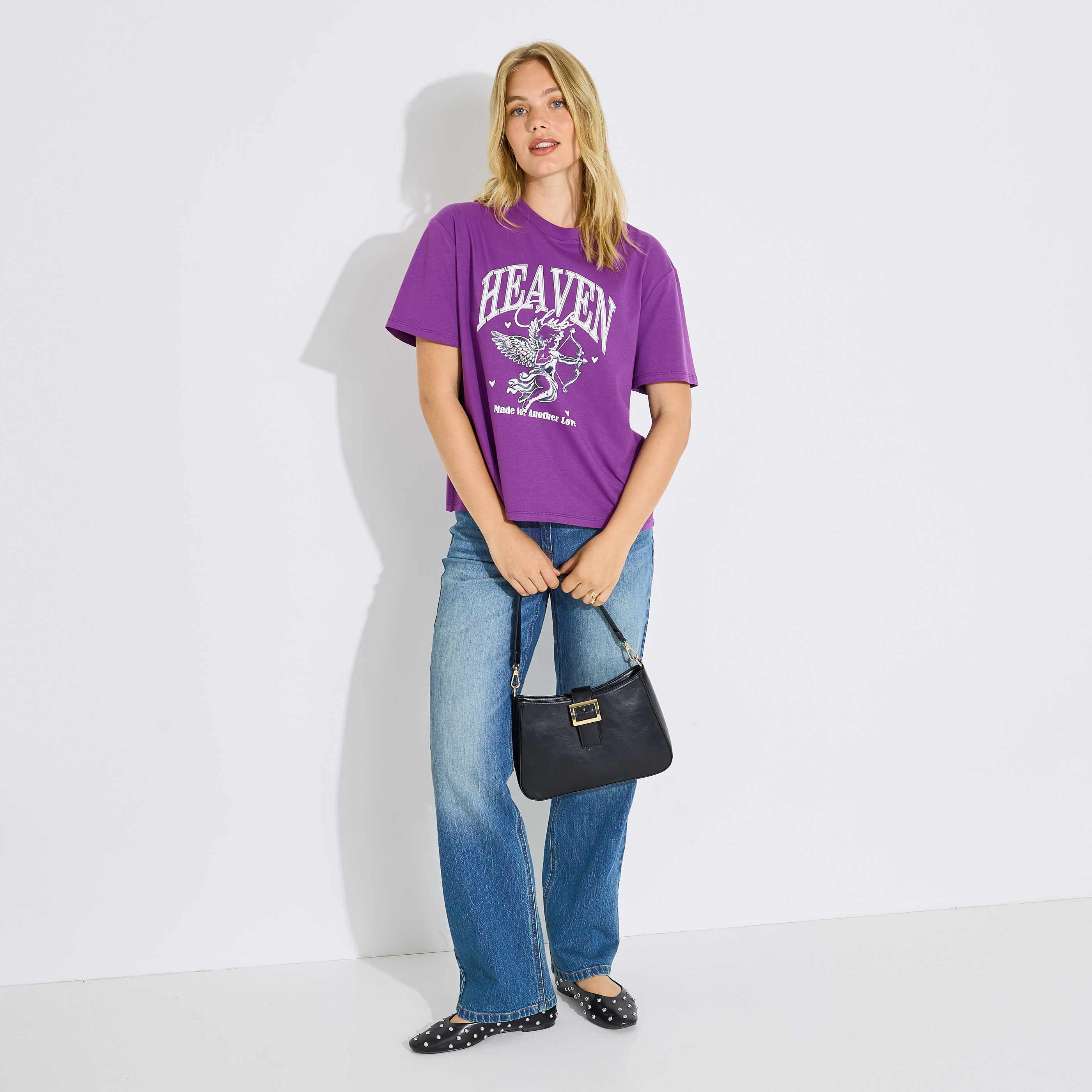 T-shirt manches courtes imprim&eacute; femme