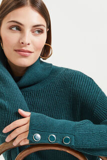 Pull col roulé femme