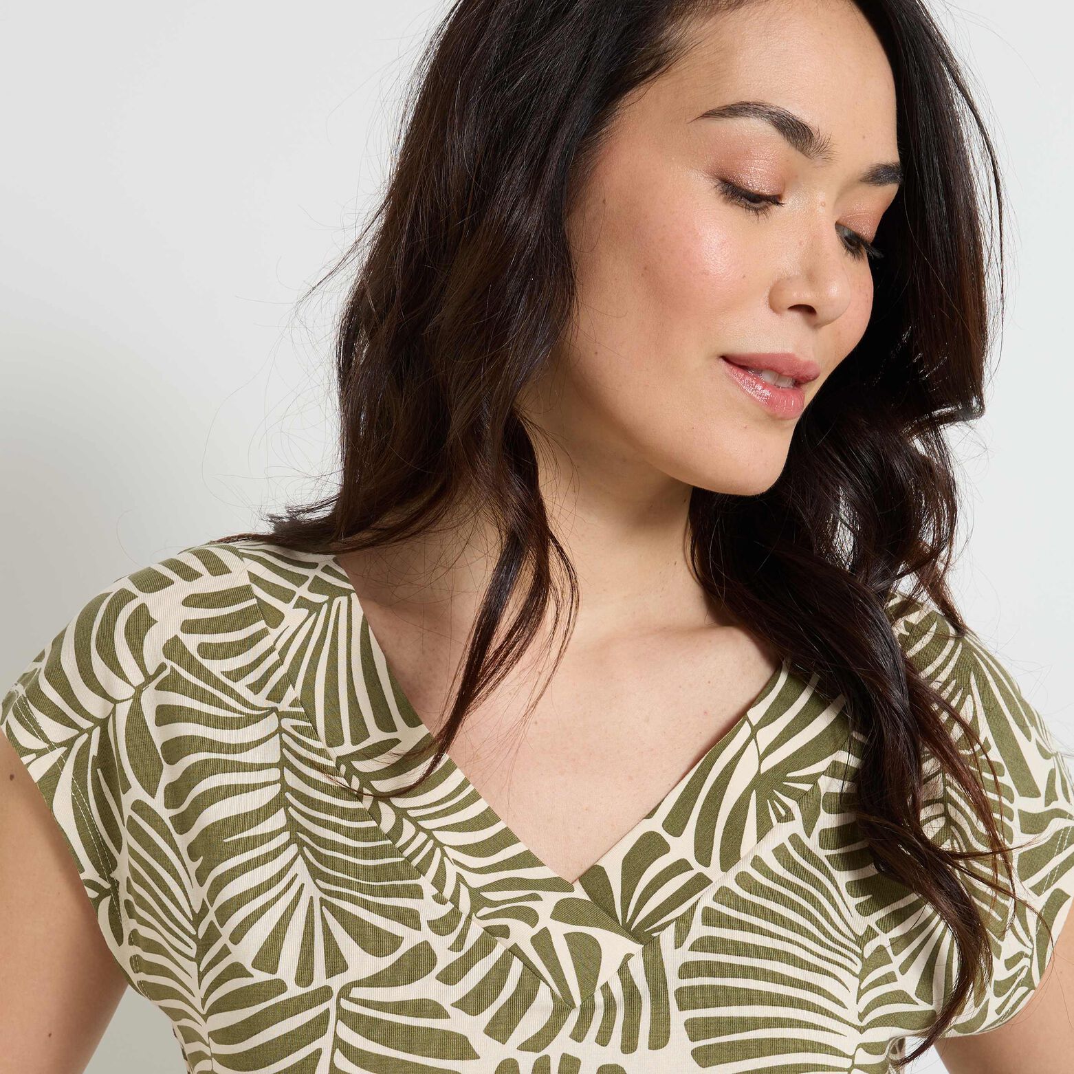 T-shirt col V femme