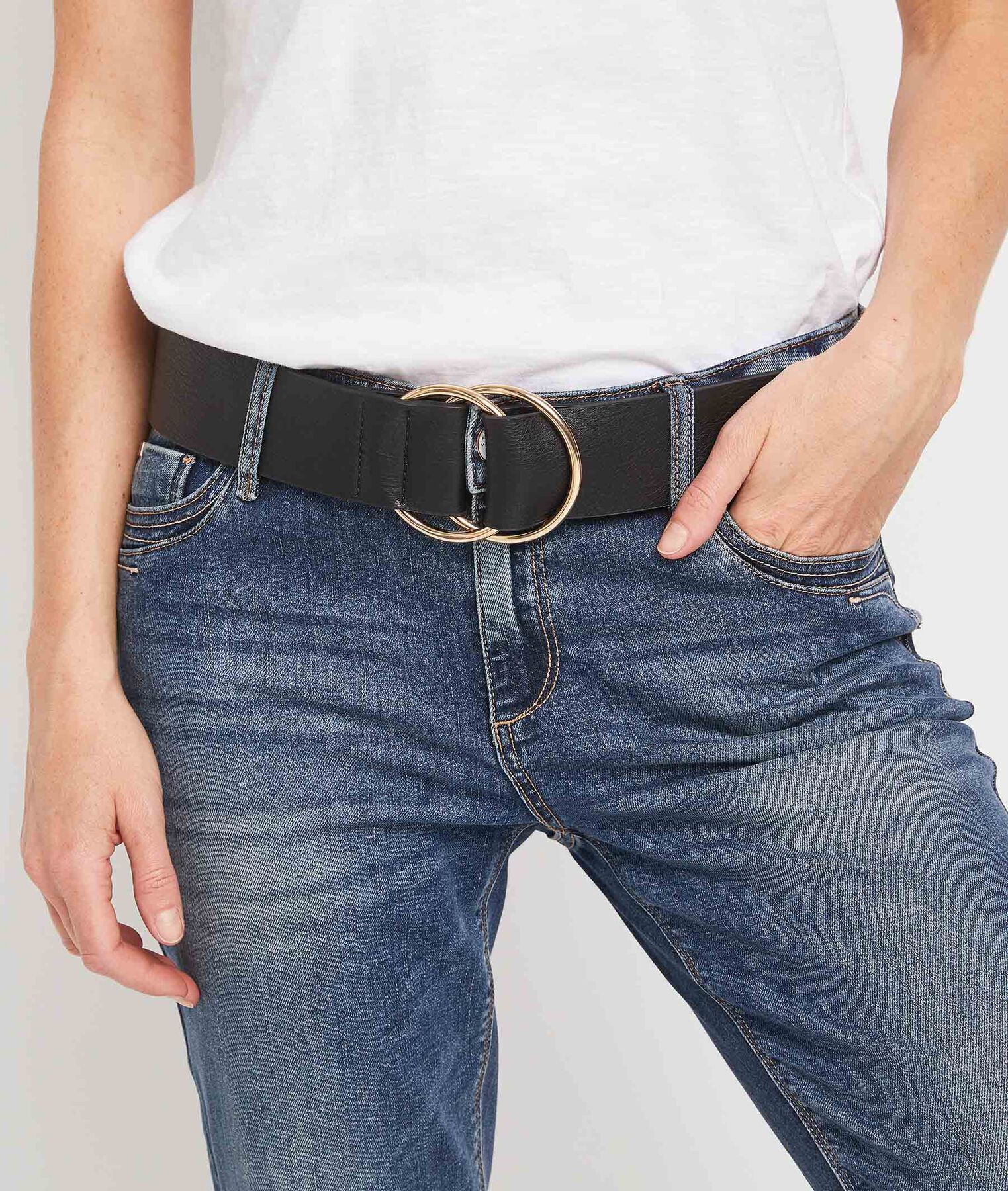 Ceinture à double boucle femme