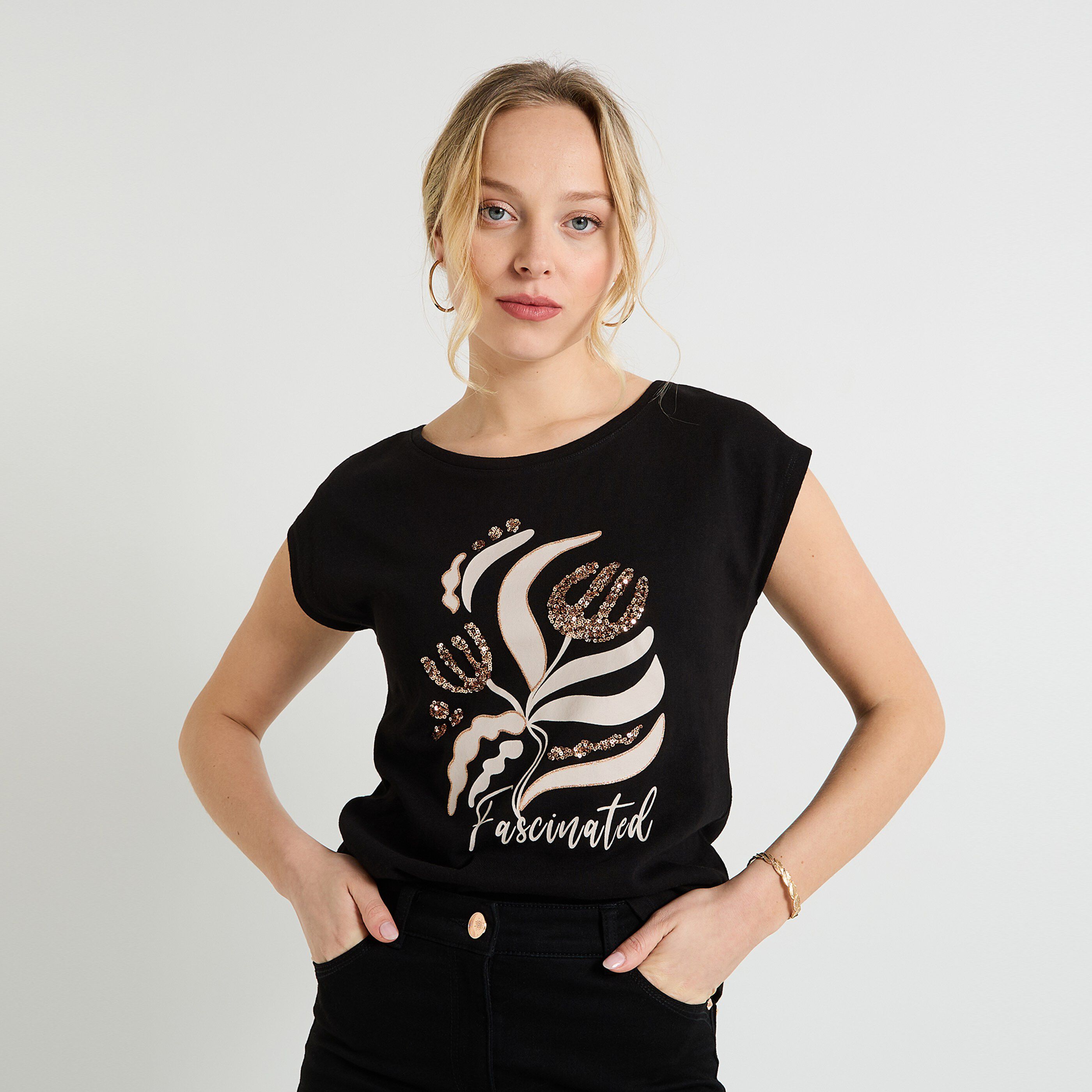 T-shirt col rond femme