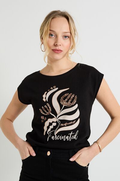 T-shirt col rond femme