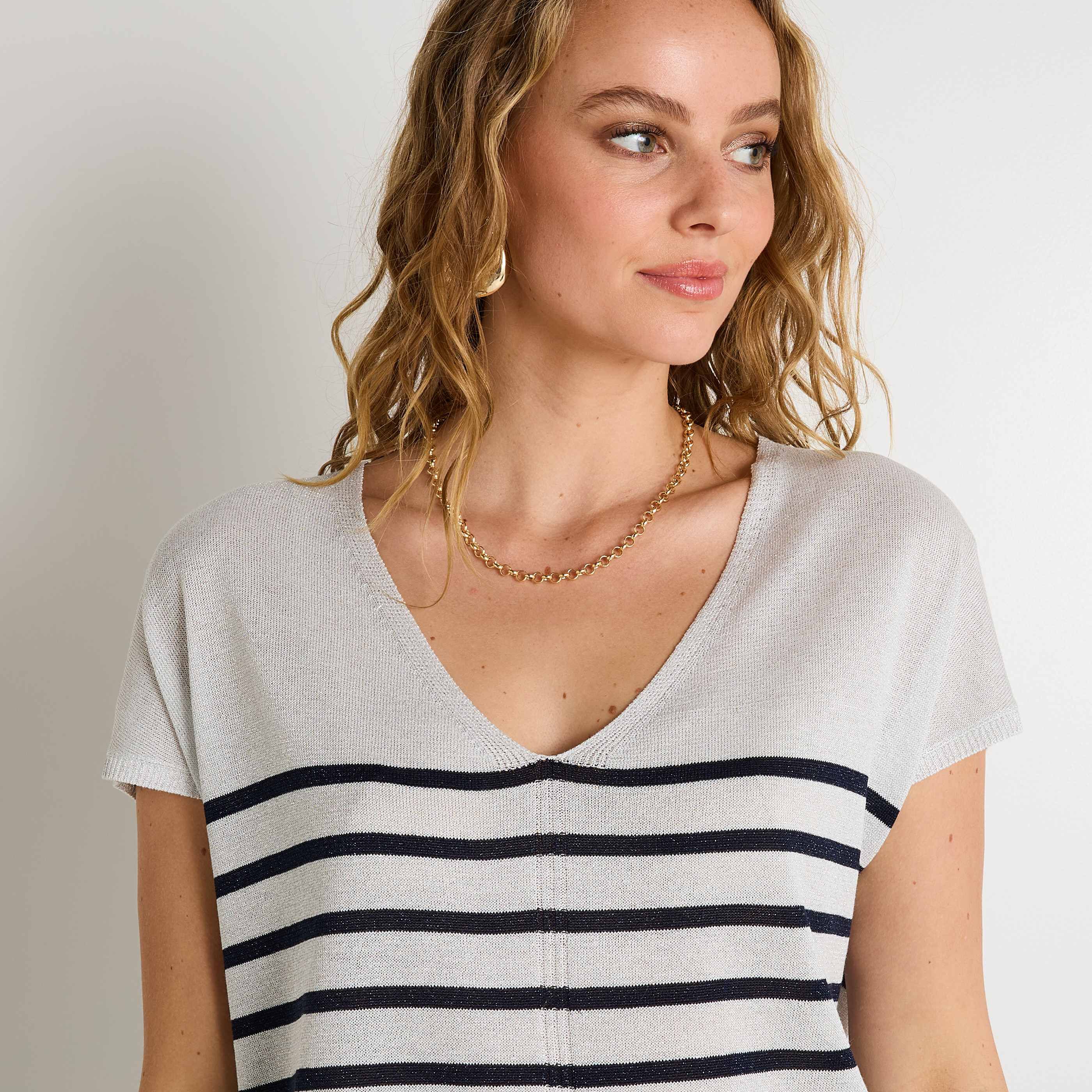 Pull manches courtes femme