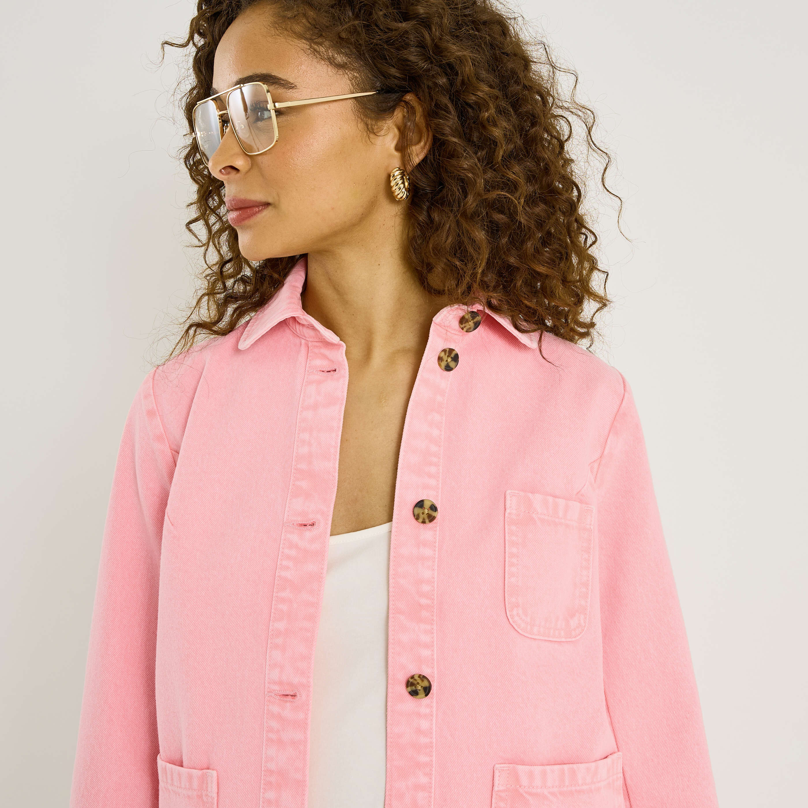 Veste casual poches plaqu&eacute;es femme