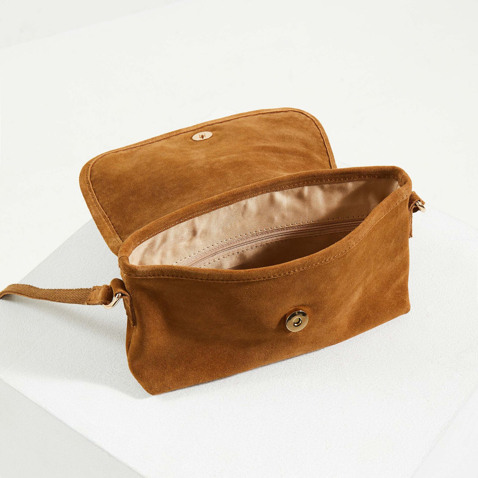 Sac souple en croûte de cuir femme