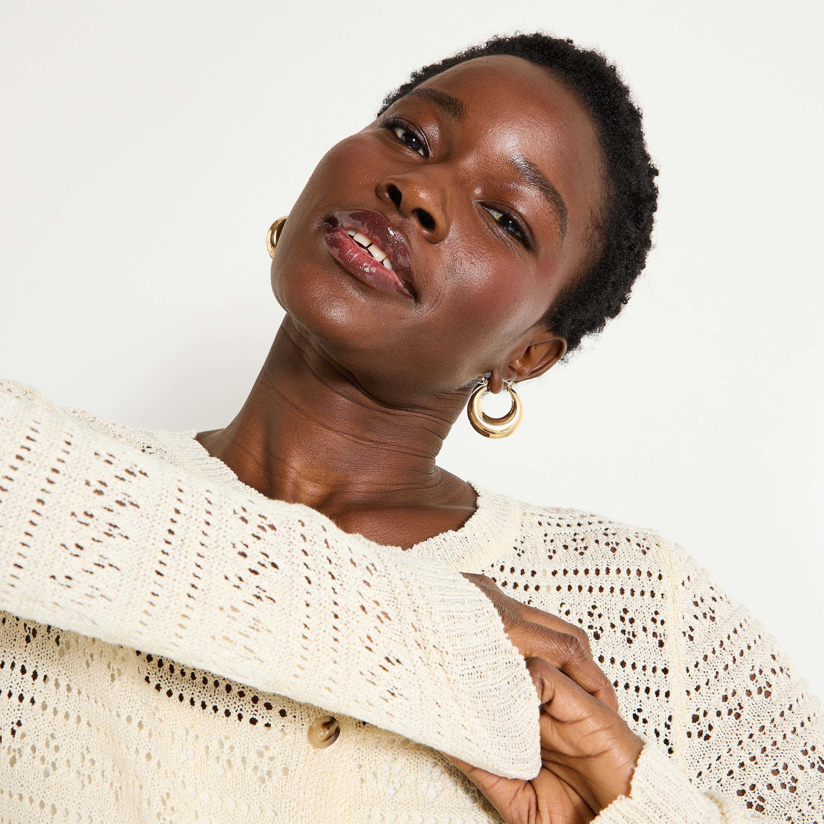 Gilet col rond femme