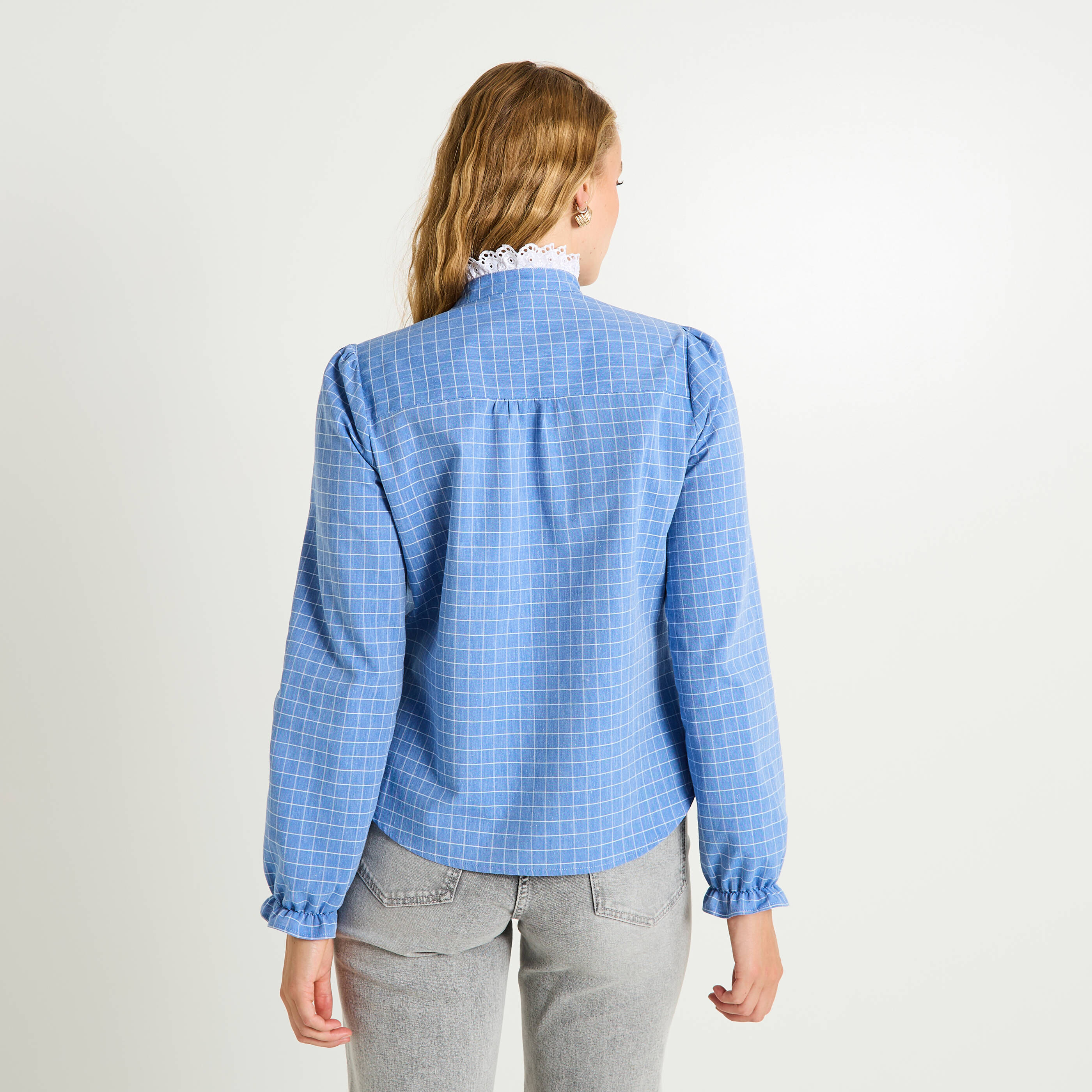 Chemise imprim&eacute; vichy femme